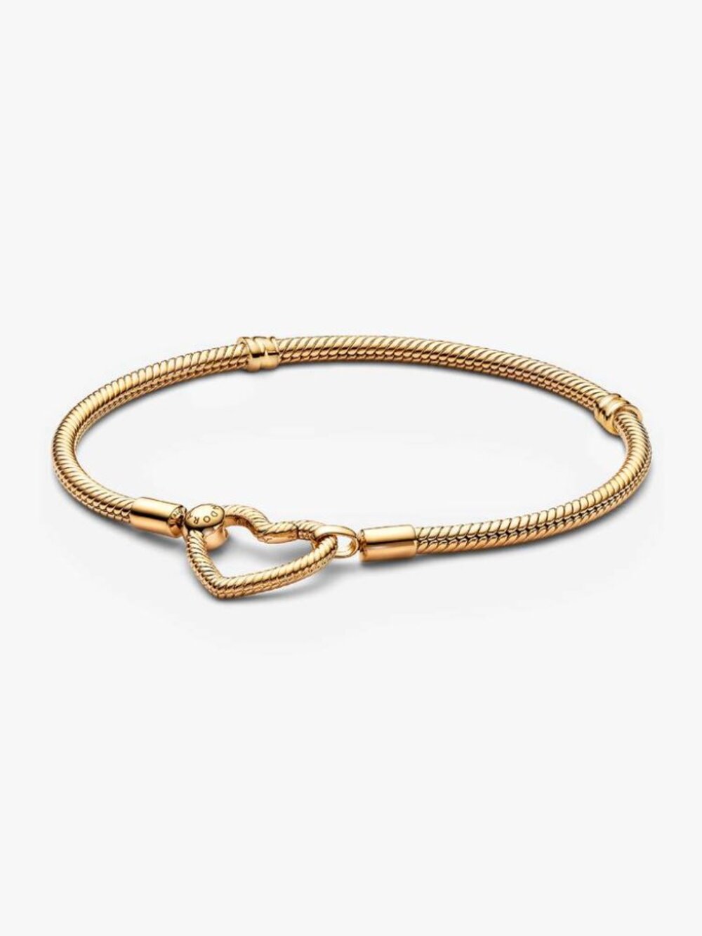 Pandora Moments Heart Closure Snake Chain Bracelet